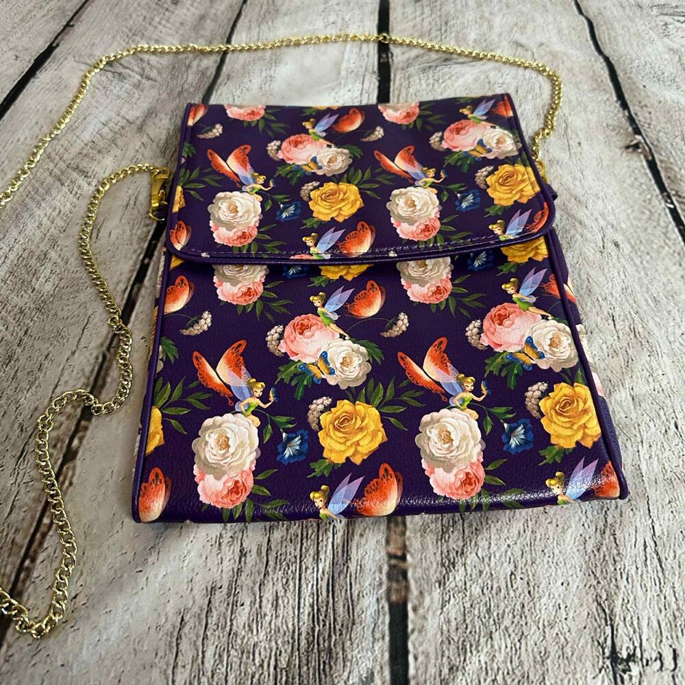 D10 Disney Parks Tinker Bell Floral Tablet Case with Chain Strap, READ, NWOT